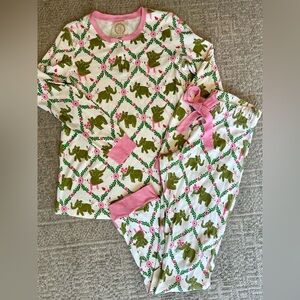 EUC TBBC Beaufort Bonnet Company womens Highland Park Peanut wine down pajama XS